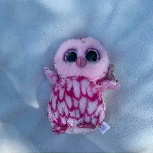 2016 Ty Beanie Baby Boos “Pinky” The Pink Owl Stuffed Animal  Beanbag Plush Toy - Picture 1 of 3